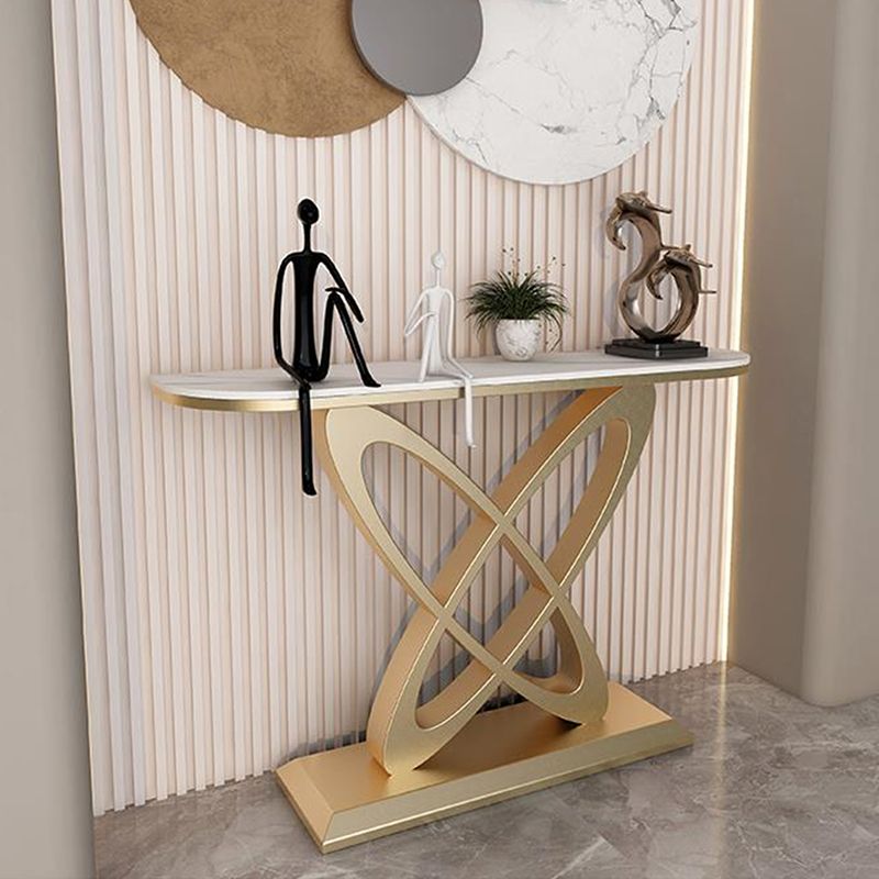 Contemporary Console Table Antique Finish Console Sofa Table in Stone