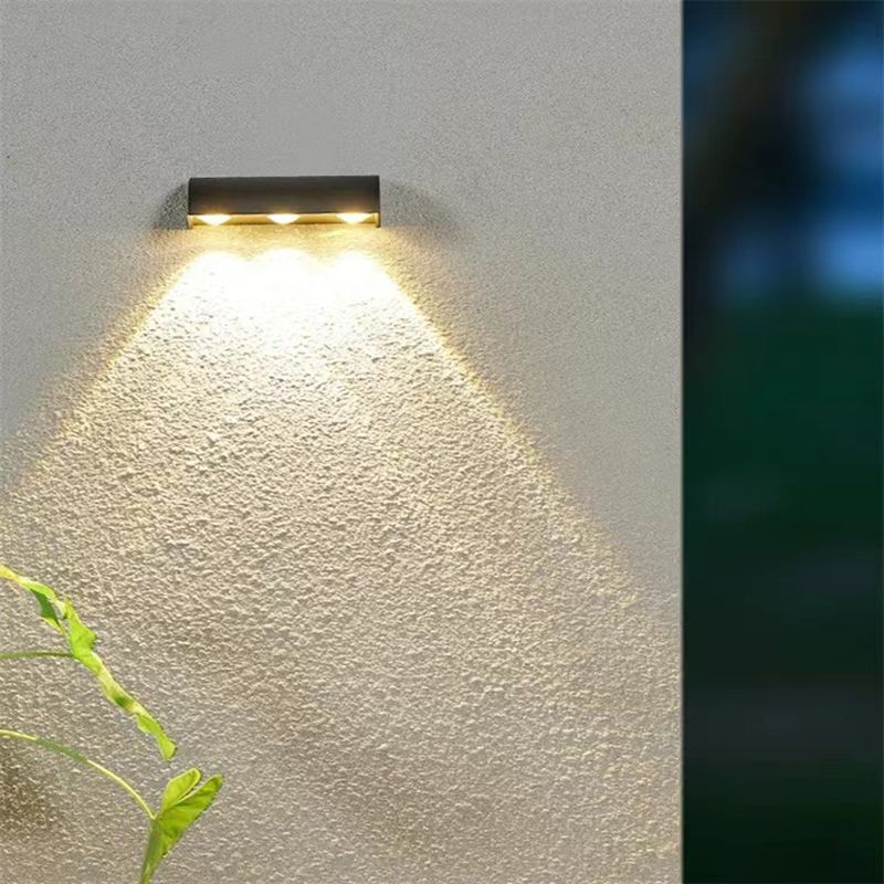 Modern Style Wall Lamp Metal 3 Lights Sconces in Black for Outdoor