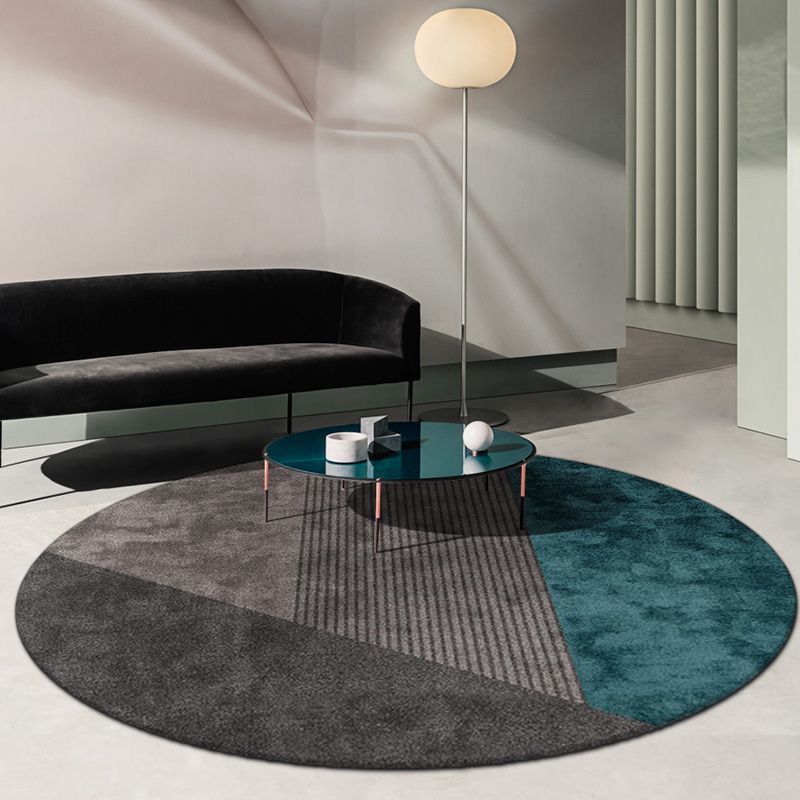 Multi-Color Parlor Rug Trendy Geometric Print Carpet Polyster Pet Friendly Machine Washable Indoor Rug