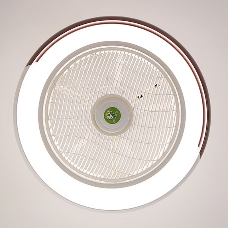 Moderne runde Lüfterleuchte Metall LED Schlafzimmer Halbflush Mount Light