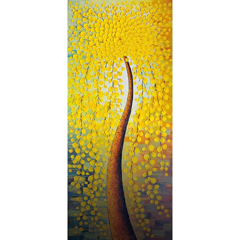 Yellow Peacock Tree Painting Murals Flower Classic Waterproof Wall Decoration for Bedroom