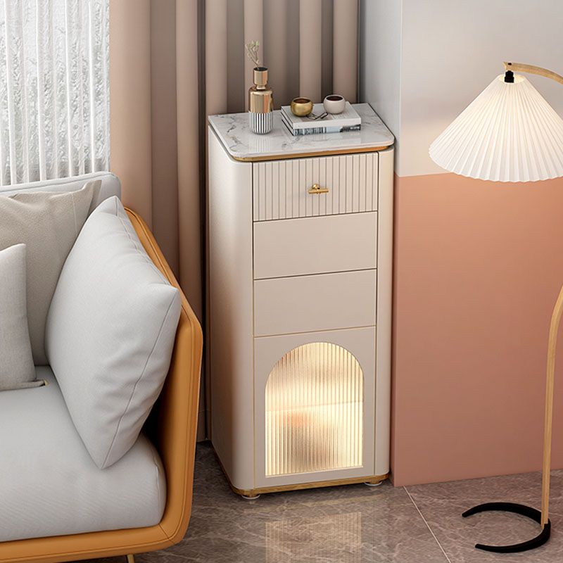 Contemporary Storage Chest Dresser Stone Top Storage Chest 11.81-inch W