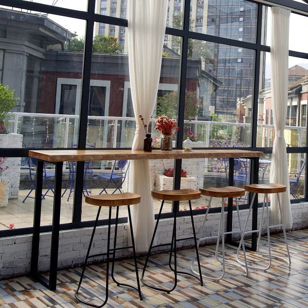 Rectangle Pub Table Modern Bar Height Solid Wood Bar Table for Indoor