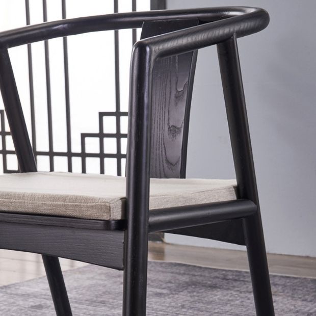 Silla de comedor de madera para el hogar tradicional, silla lateral de comedor con respaldo abierto y brazo