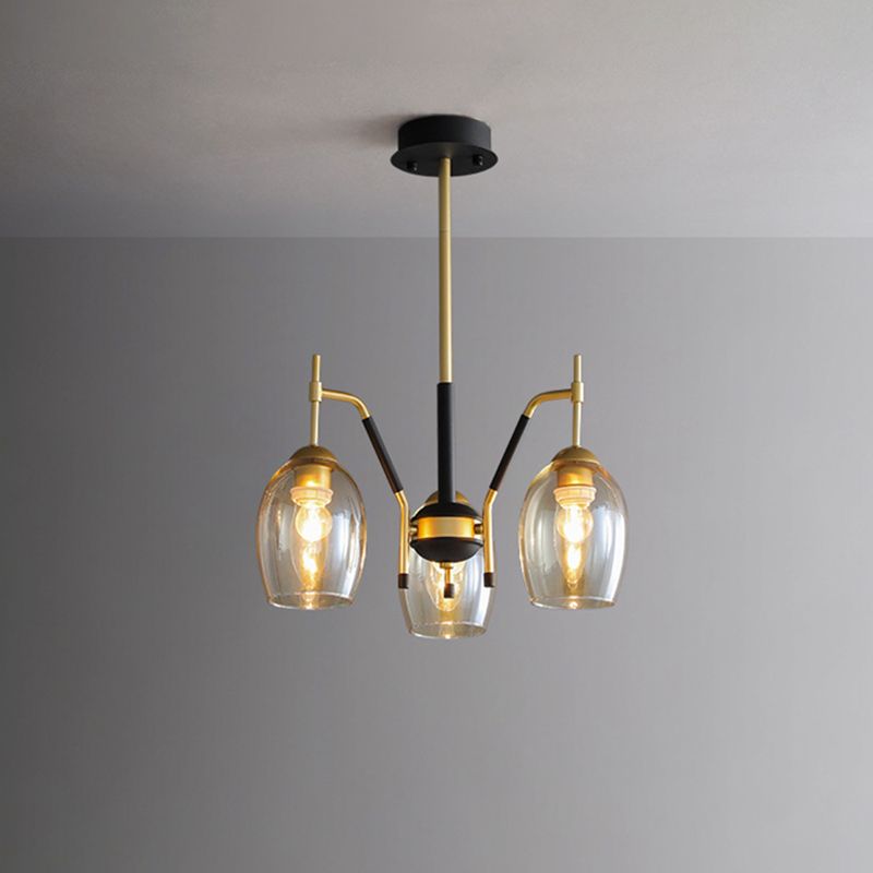 Wineglass Chandelier Light Fixture Vintage Glass Pendant Lighting for Restaurant