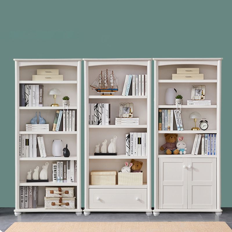 Pure White Standard Bookcase Contemporary Wooden Bookshelf with Shelves