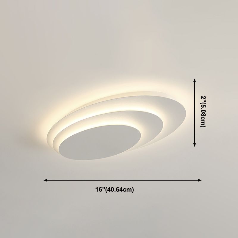 Lacquered Iron LED Ceiling Light in Modern Minimalist Style Acrylic Geometric Flush Mount in White