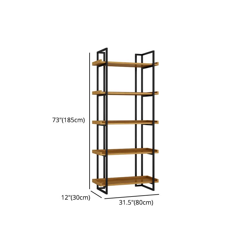 Metal Etagere Bookcase Contemporary Open Back Book Shelf for Home Office