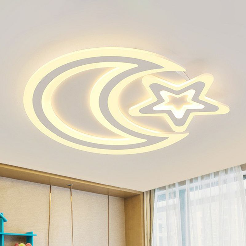 Ultra-Thin Acrylic Flush Mount Lighting Minimalist White LED Flush Mount Fixture for Kids Bedroom