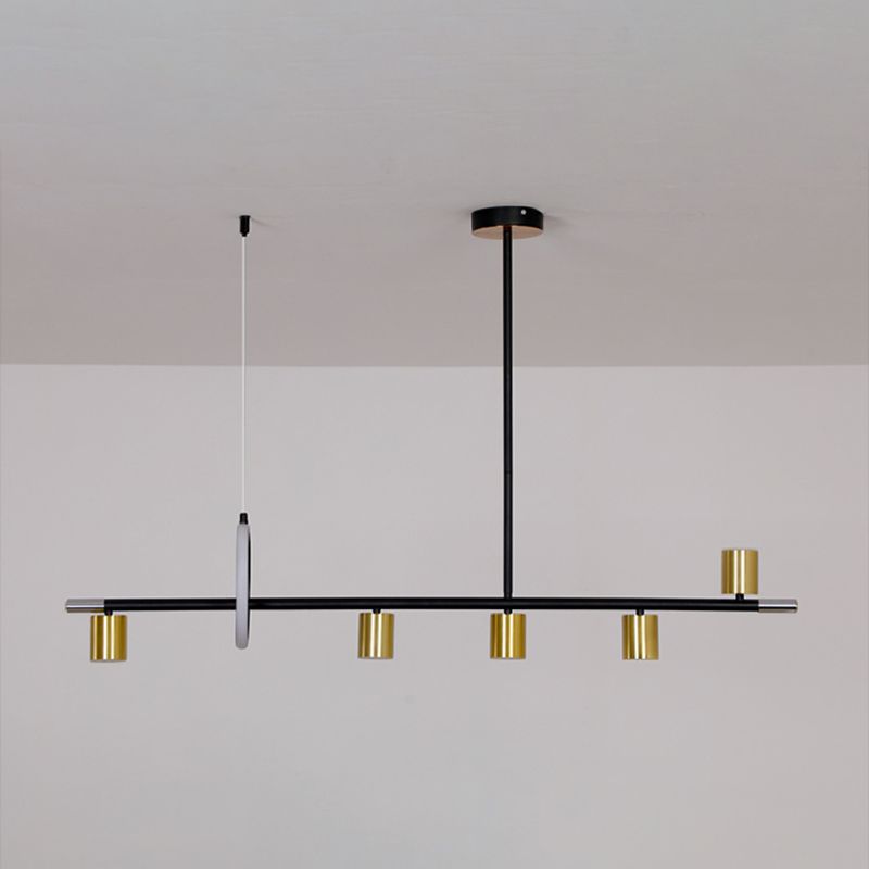 Contemporary Style Cylinder Island Lighting Metal Island Light Fixtures