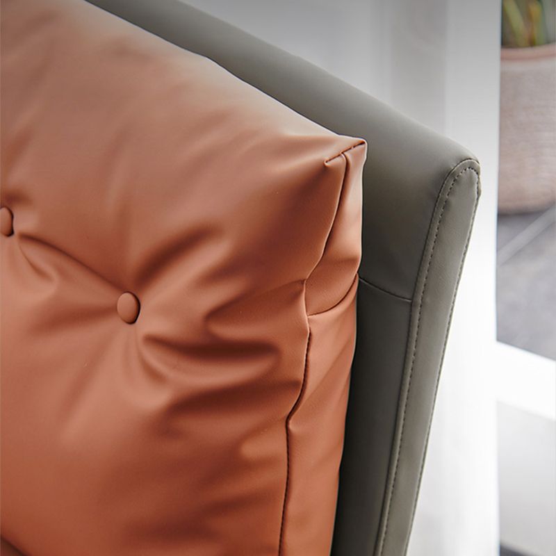 Contemporary Metal Dining Armless Chair Faux Leather Dining Chairs for Home Use