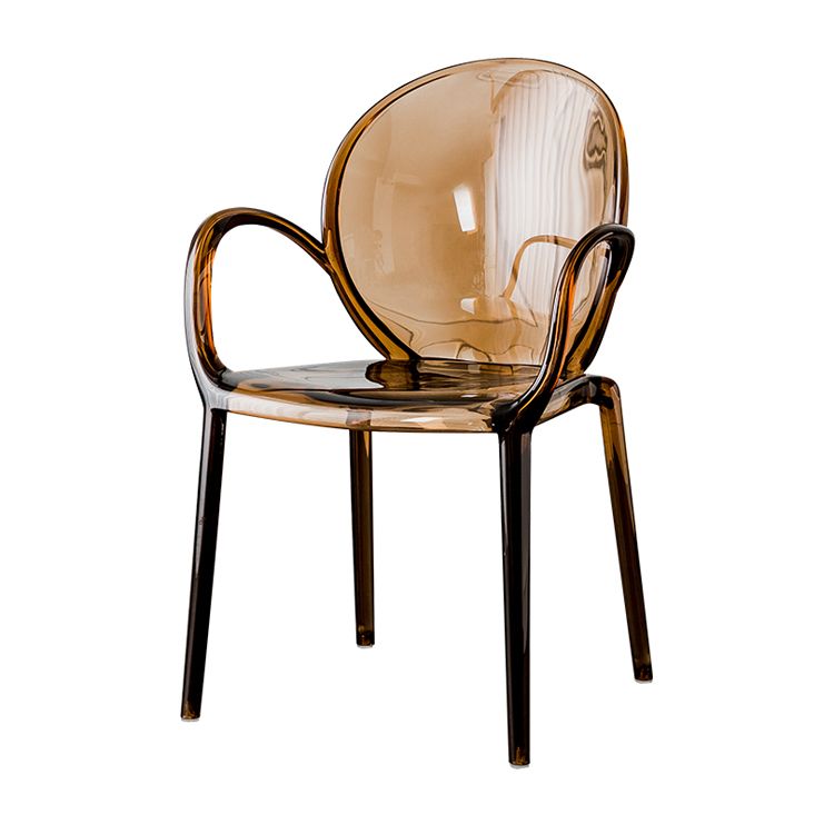 Nordic Style Acrylic Arm Dining Chair for Restaurant, 17-inch Height