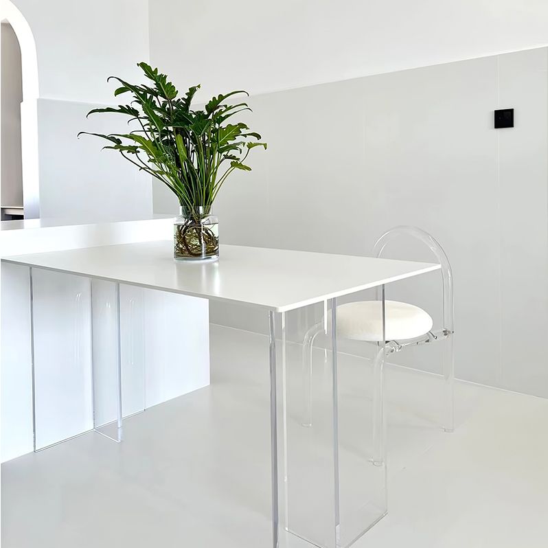 Modern 1/2/4 Pieces Dining Set Rectangle Acrylic Dining Table for Dining Room