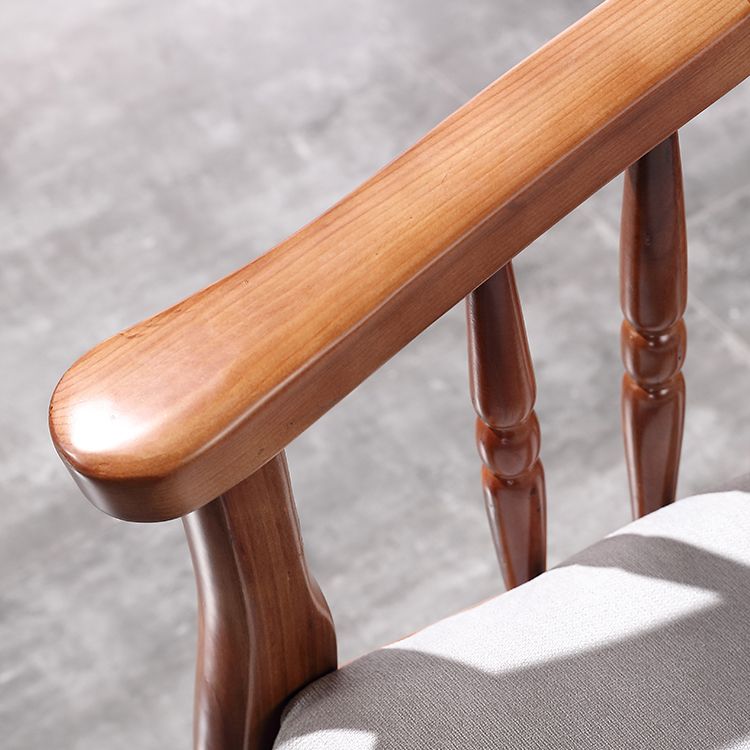 Sillas de comedor de madera tradicionales, silla de comedor de tela de lino para uso en restaurantes