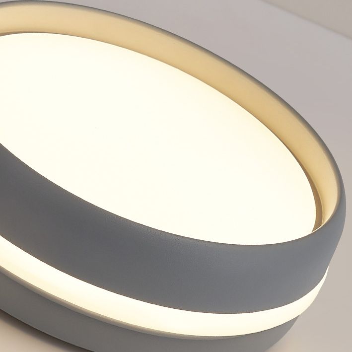 Modern Metal Flush Mount LED Circle Shape Ceiling Lamp with Acrylic Shade for Living Room
