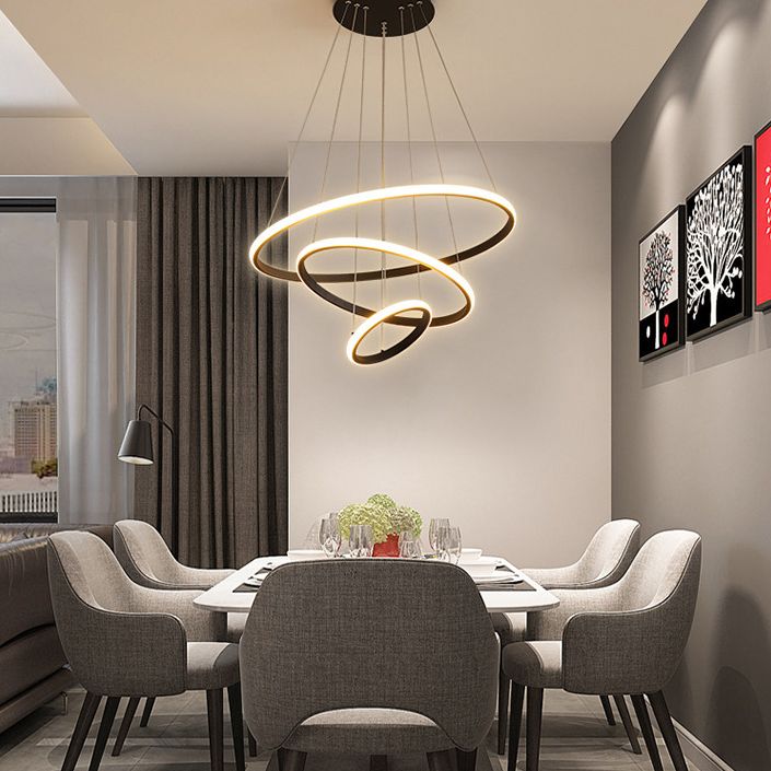 Semplicità ultra-moderna a led orbicolare lampada lampada a sospensione metallica luce a sospensione per ristorante