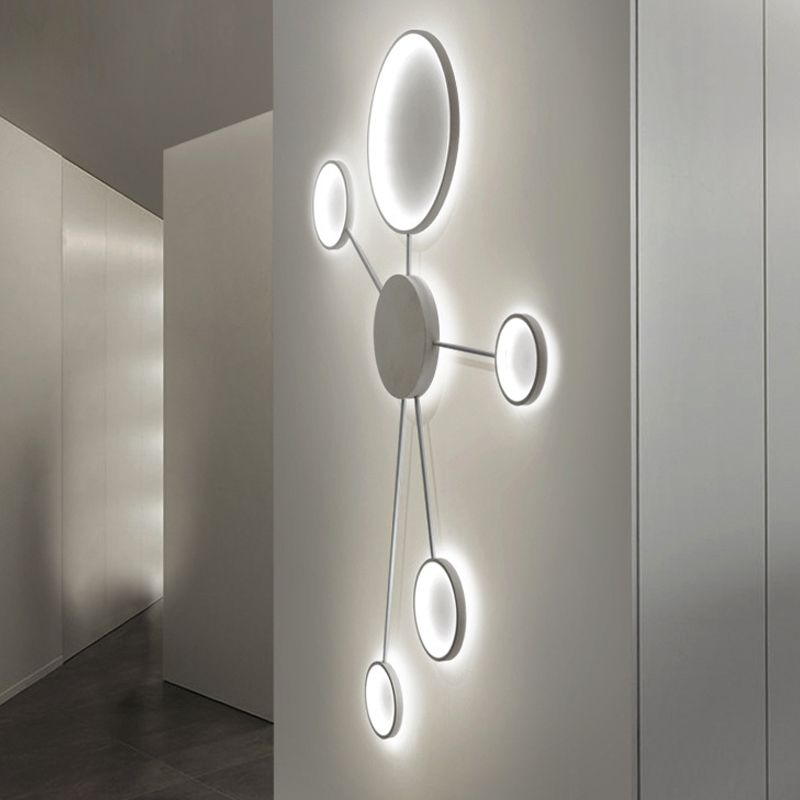 Spoke-Like Acrylic Ceiling Flush Light Simplicity LED Black/White Flushmount in Warm/White Light