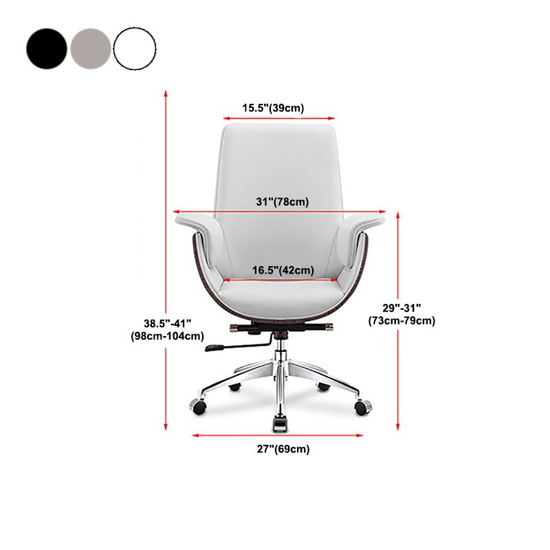 Modern Leather Executive Chair Adjustable Tilt Mechanism Swivel Office Chair