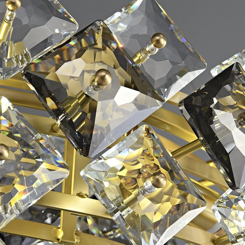 Geometrie vorm hanger kroonluchters hedendaagse stijl kristal kroonluchter lichten in goud
