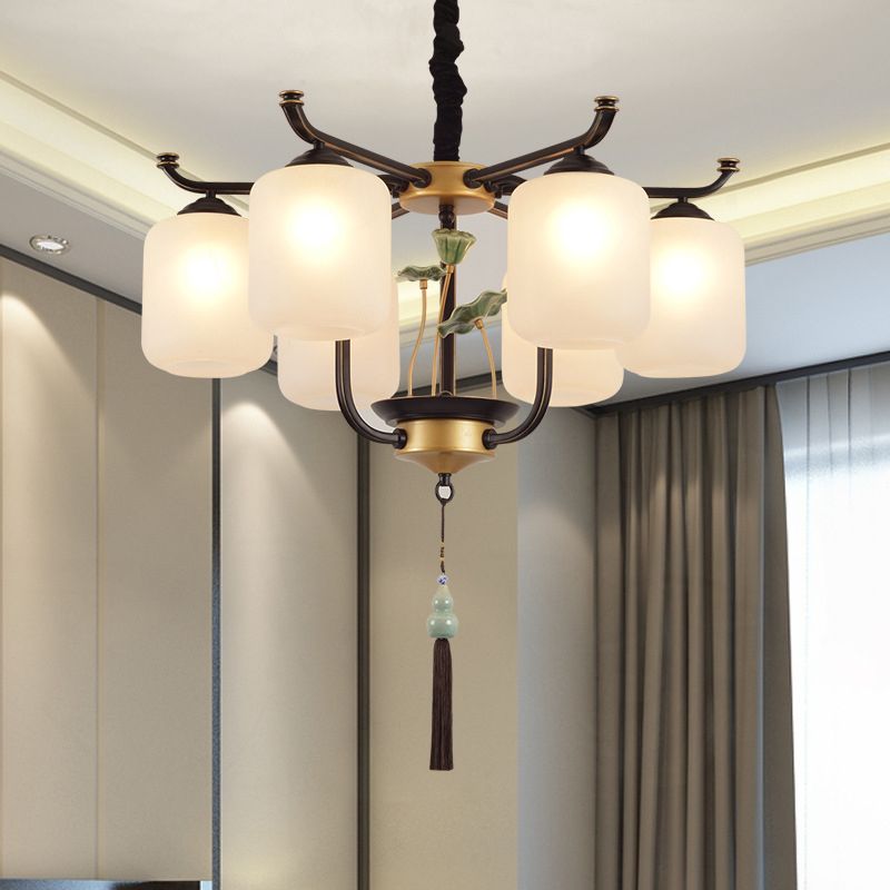 Multi -licht cilindrische tak hangende lichten moderne stijl glashangende verlichting