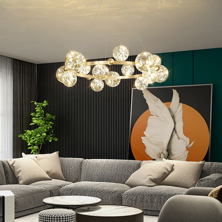 Modern Dining Room Lighting Globe-Shaped Pendant Lights Glass Pendant Chandelier
