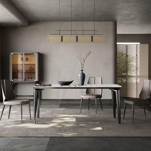 Designer Style Sintered Stone Dining Set Rectangle 1/3/4/6 Pieces Dining Room Table Set