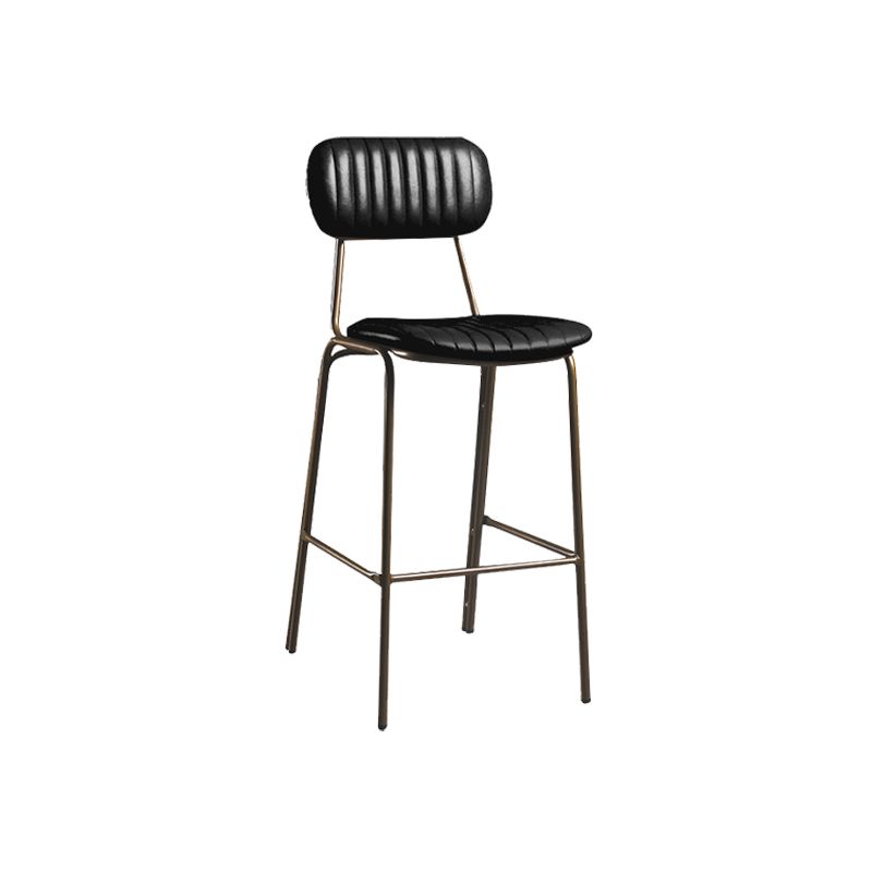 Modern Leather Bar Stool Backrest Counter Stool for Living Room