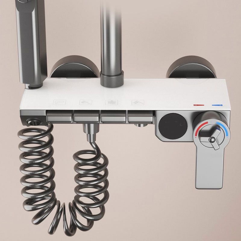 Modern Shower System Push Button Handle Wall Mounted Shower Head Combo