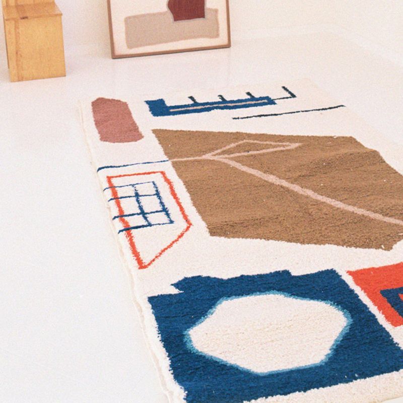 Tapis ethnique occasionnel du tapis à motifs tribaux multicolores tapis de tapis antidérapant