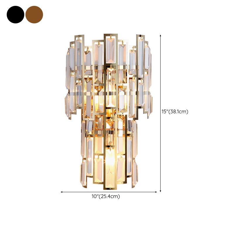 Crystal Geometric Shape Wall Sconce Modern Style 2 Lights Wall Light Fixture