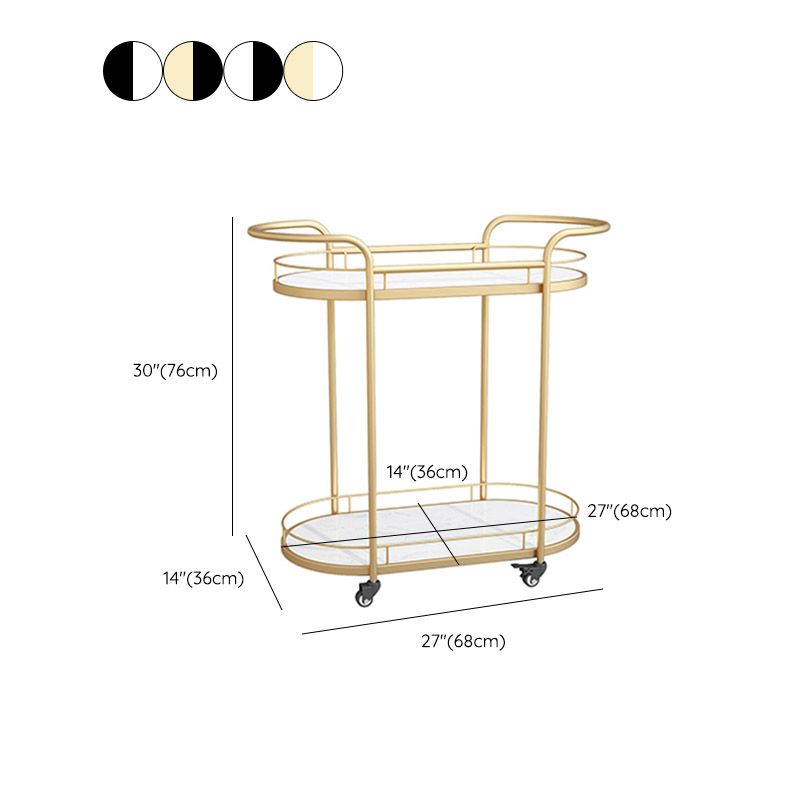 Modern Open Storage Kitchen Trolley Dining Room Rolling Prep Table