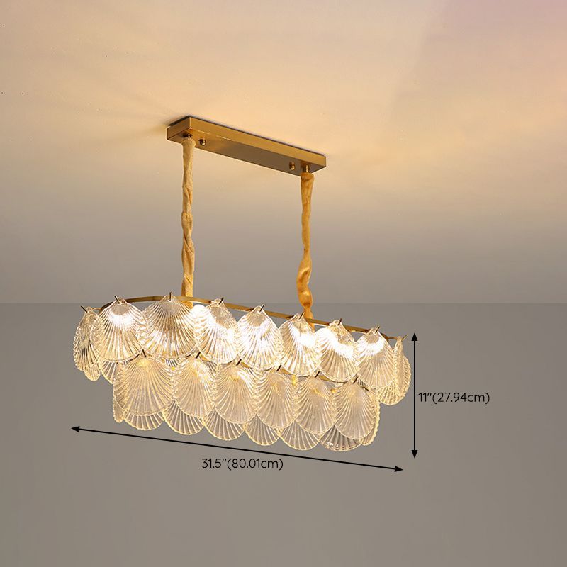 Contemporary Glass Island Lighting Fixture Creative Pendant Light for Dining Room