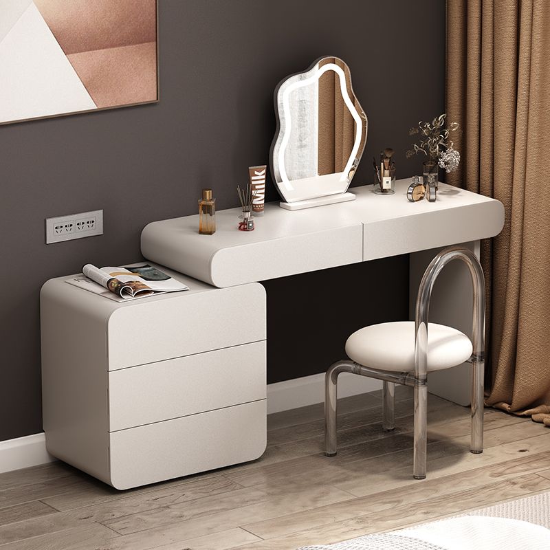 Modern Lighted Mirror Vanity Tables Bedroom Makeup Vanity Desk Table with Drawer