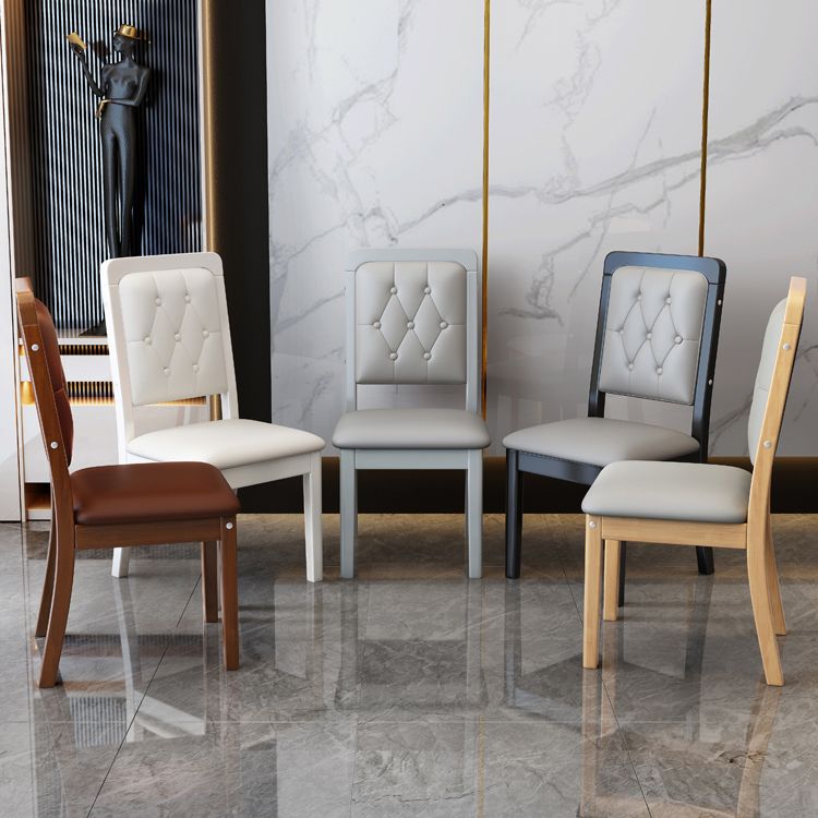 Nordic Style Wood Chair Open Back Dining Side Chair for Dinning Room