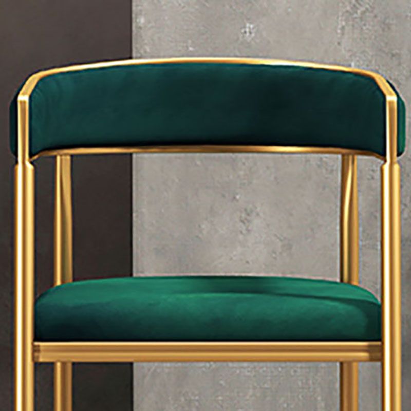 Glam Gold Metal Arm Chair Open Back Dining Side Chair with Upholstered