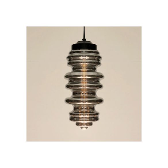 Contemporáneo 1 luz colgante de luz con lámpara de techo de techo negro de color blanco/ámbar/vaso de humo