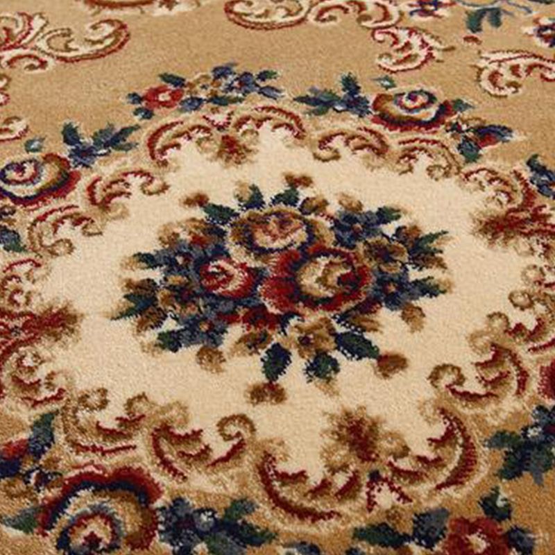 Alfombra de alfombra de poliéster con estampado floral redondo alfombra resistente a manchas de alfombra industrial para dormitorio de adultos