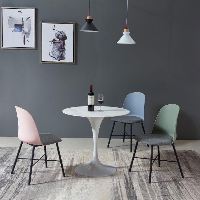 Moderne ronde eettafel van gesinterde stenen tafel met tulponderstel voor thuisgebruik