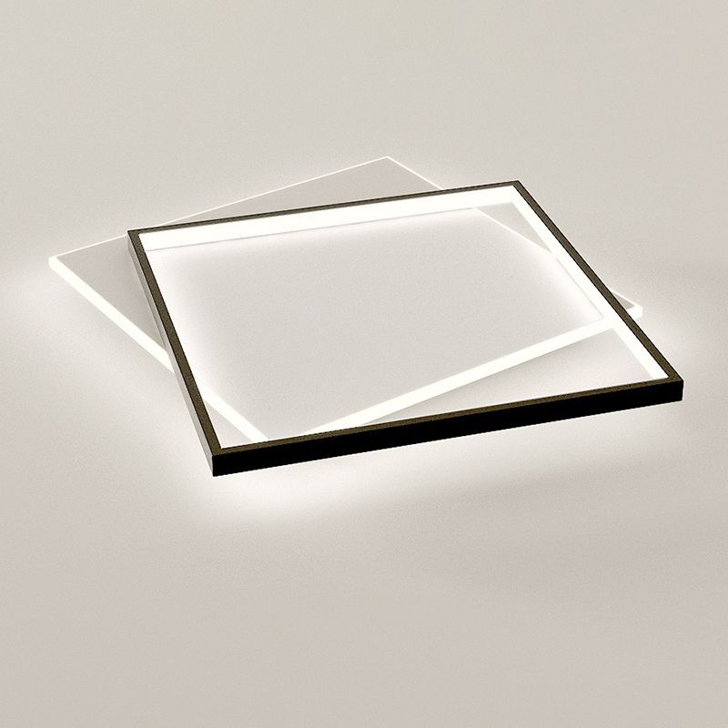 Acrylic Geometrical Flush Mount Light Fixture Modern Style LED Black-White Ceiling Lighting