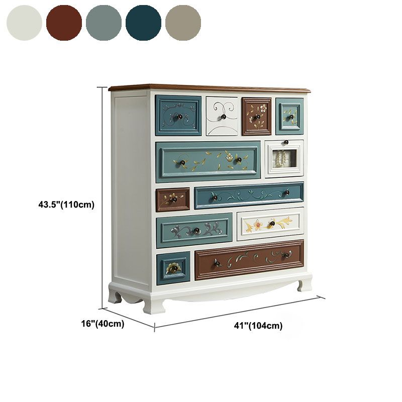 Nautical Storage Chest Solid Wood Dresser with 7/8/10/12 Drawers