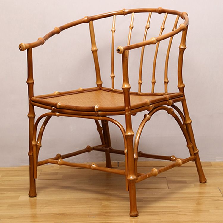 Cane Back Dining Chairs Traditional Slat Back Arm Chair for Dining Room