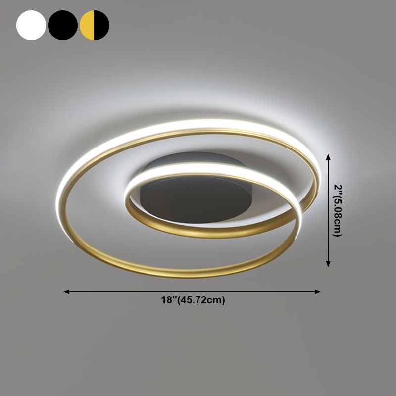 Plafonnier de style contemporain Plafonnier LED en métal pour chambre à coucher