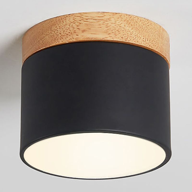 Plafonnier de forme cylindrique de style moderne en métal à 1 lumière pour le salon