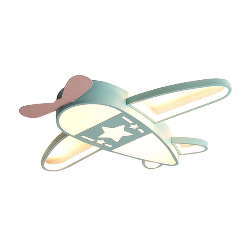 Metal Plane Shape Flush Ceiling Light Kid Style 5 Lights Flush Ceiling Light Fixtures