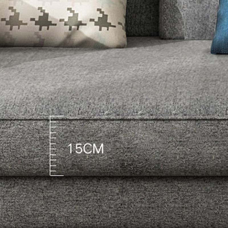 Contemporary Sectional with Adjustable Pillow Back and Square Arms