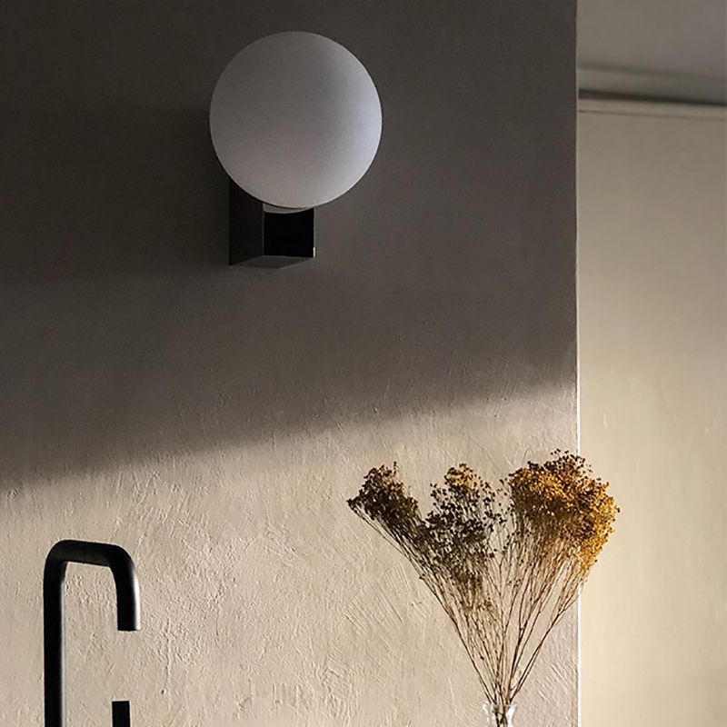 Ball Shape Glass Vanity Lamp Modern Style 1 Light Vanity Light Fixture