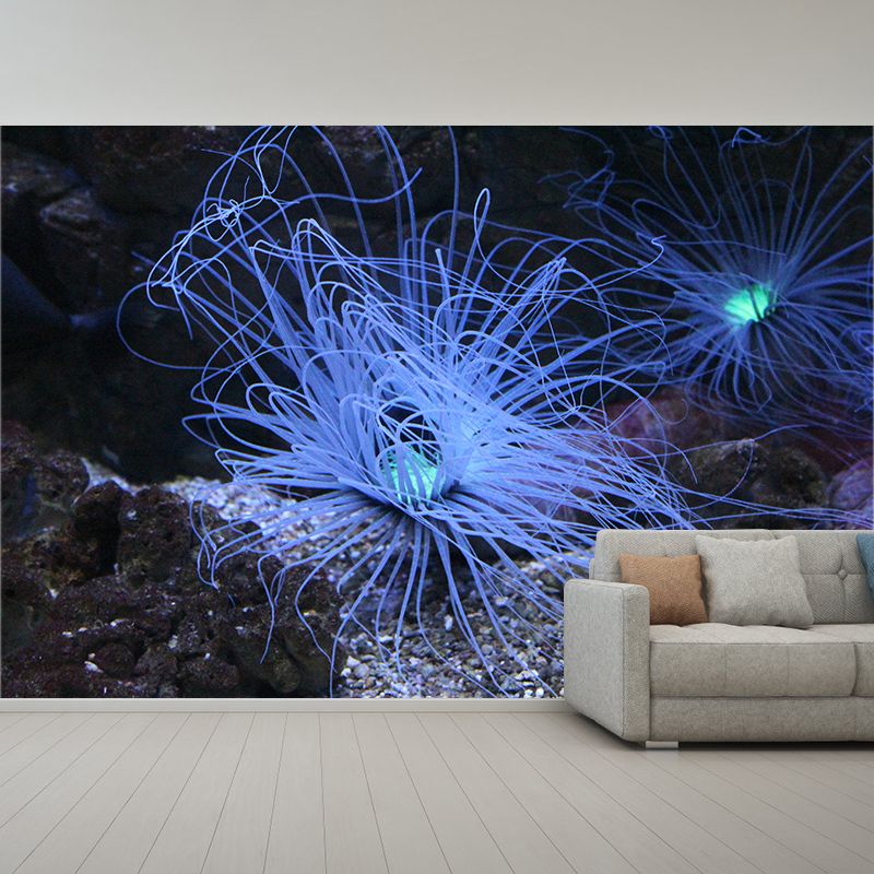 Seabed Swimming Creatures Mural Wallpaper Moisture-Resistant Wall Covering for Home