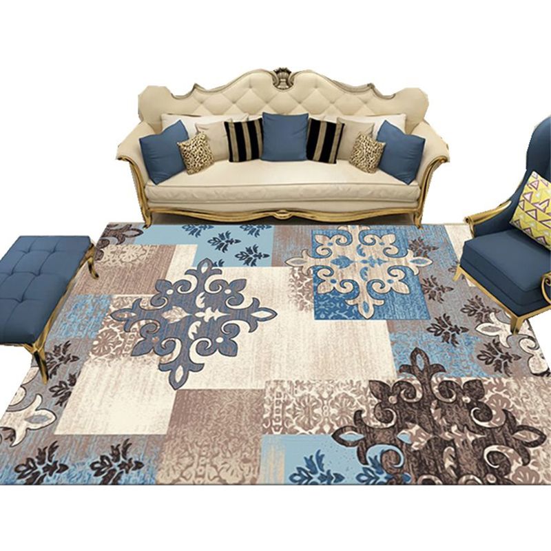 Sanitär Teppich Multi-Color Geometrisches Muster Innenteppich Polyster Haustierfreundlicher Waschblatt Teppich