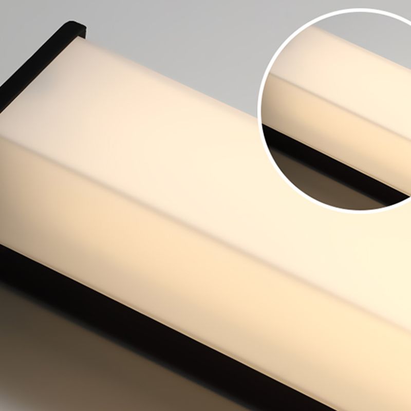 Modern Simple Style Retangular Shade Wall Sconce Metal and Glass 1 Light Sconces in Black Finish