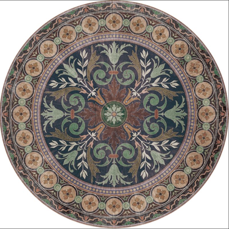 Brown Bohemian Area Carpet Americana Pattern Polyester Area Rug Stain Resistant Rug for Home Decor